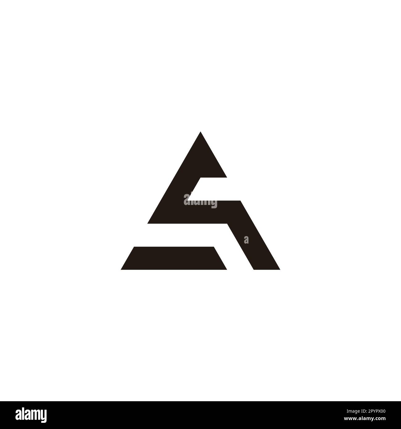 Letter Sq qS S q triangle geometric symbol simple logo vector Stock