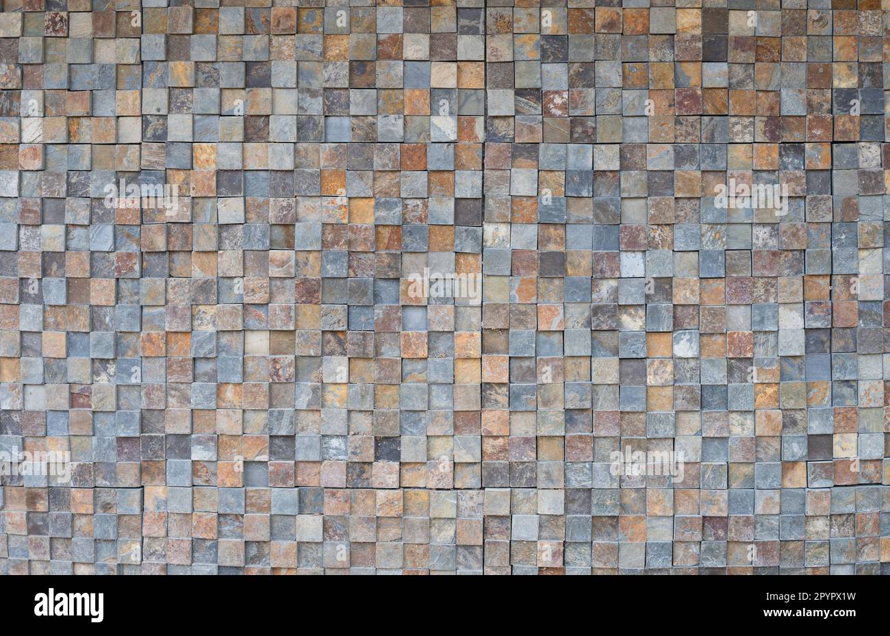 Brown square ceramic tiles pattern macro close up background Stock Photo