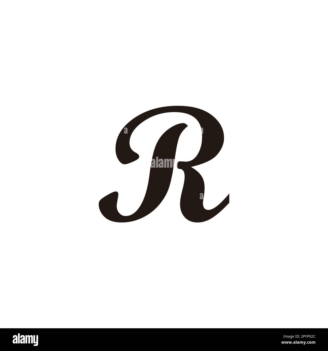 Letter JR RJ J R unique geometric symbol simple logo vector Stock