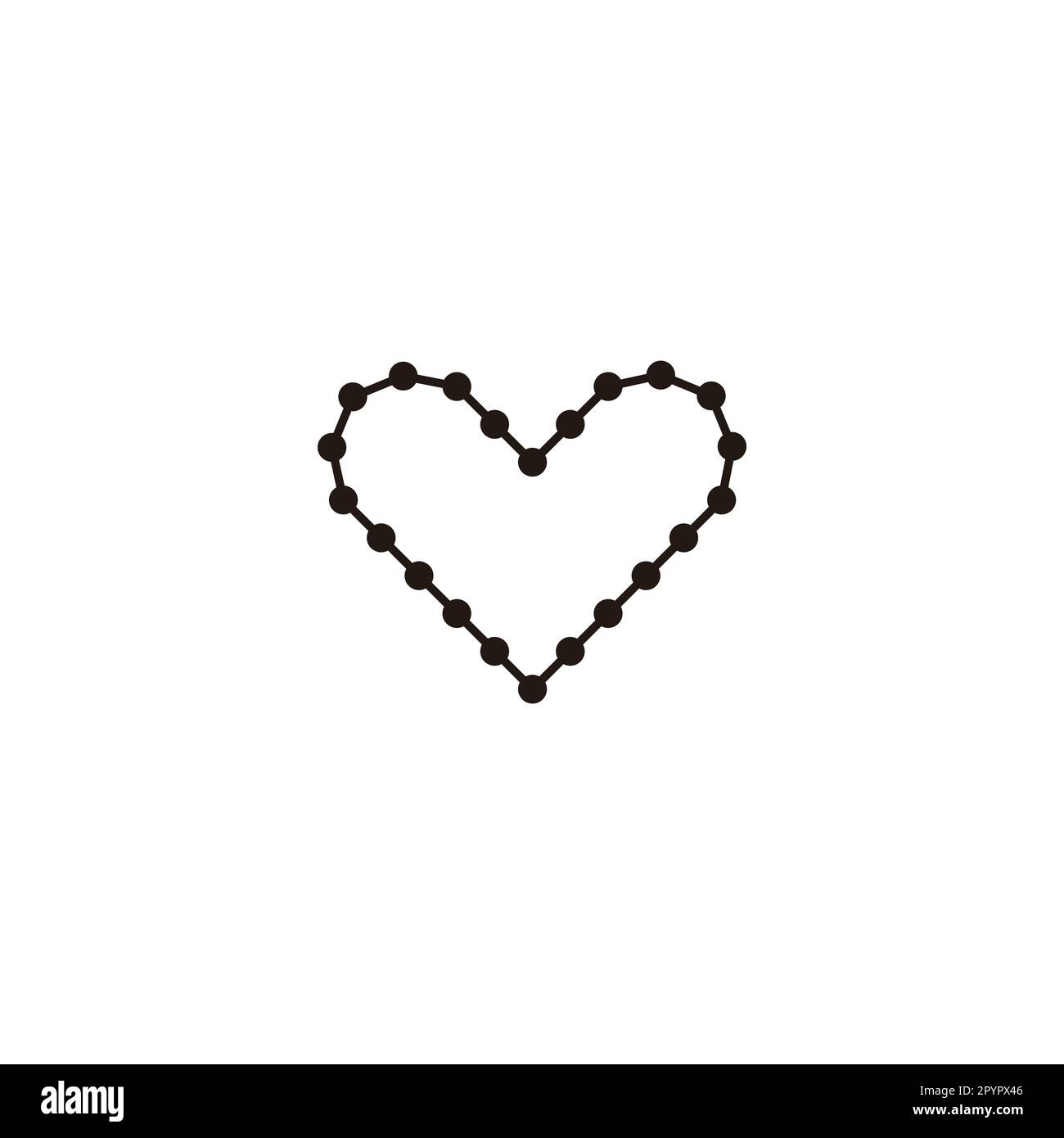 Heart, molecules line symbol simple logo vector Stock Vector
