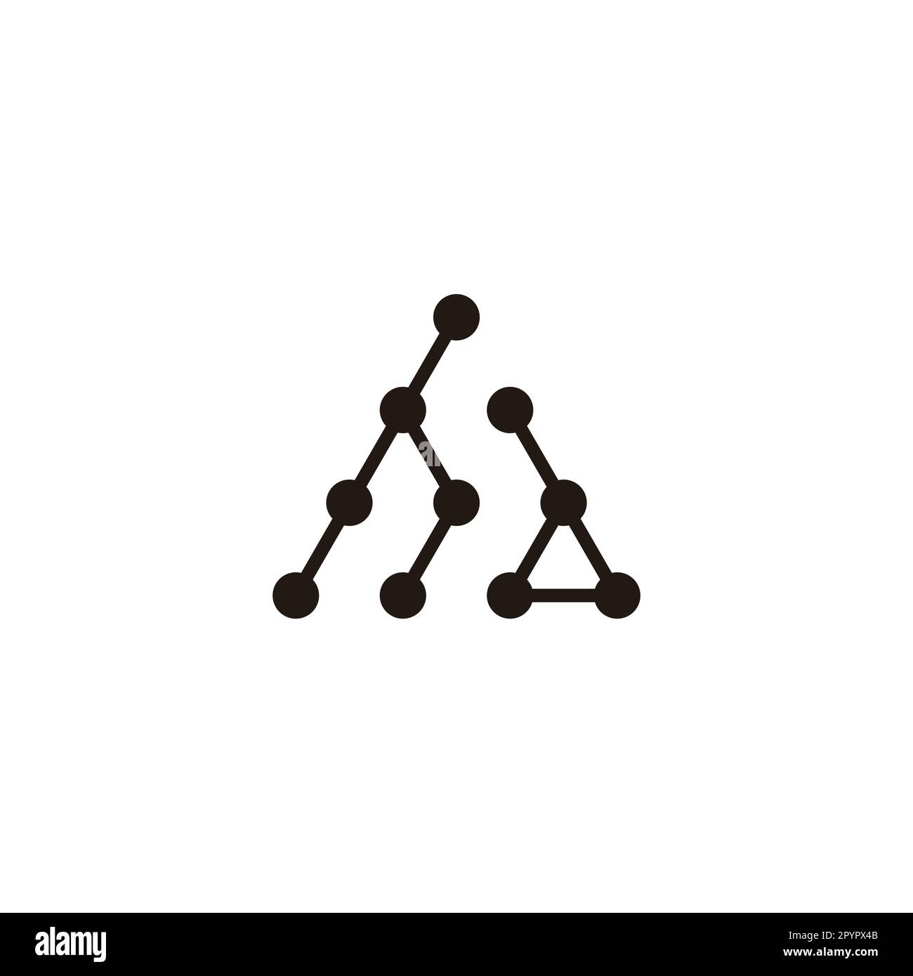 Letter hd triangle, molecules geometric symbol simple logo vector Stock Vector