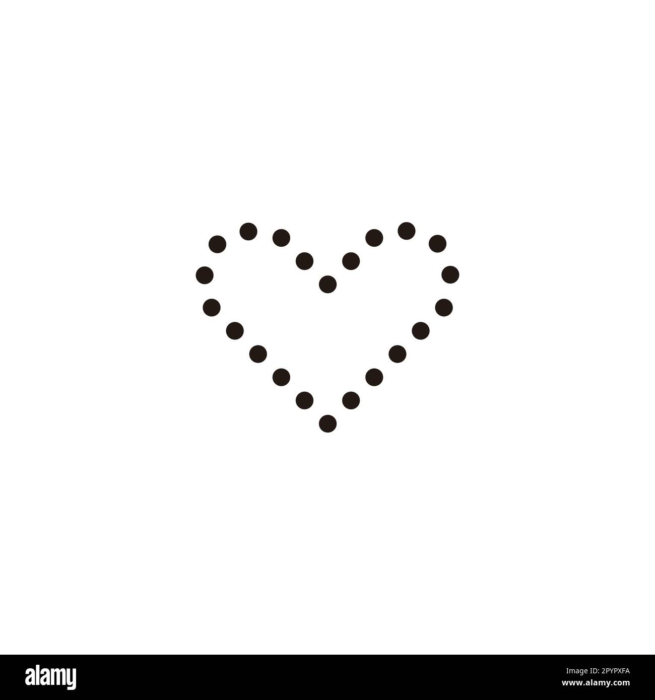 Heart, circles geometric symbol simple logo vector Stock Vector