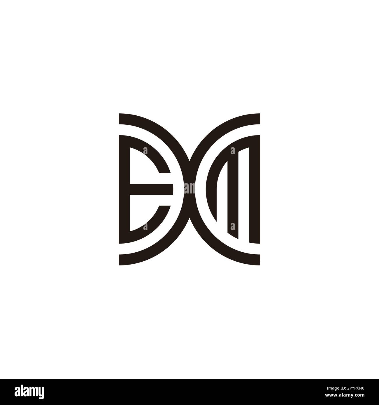 Letter EXM curve geometric symbol simple logo vector Stock Vector Image ...
