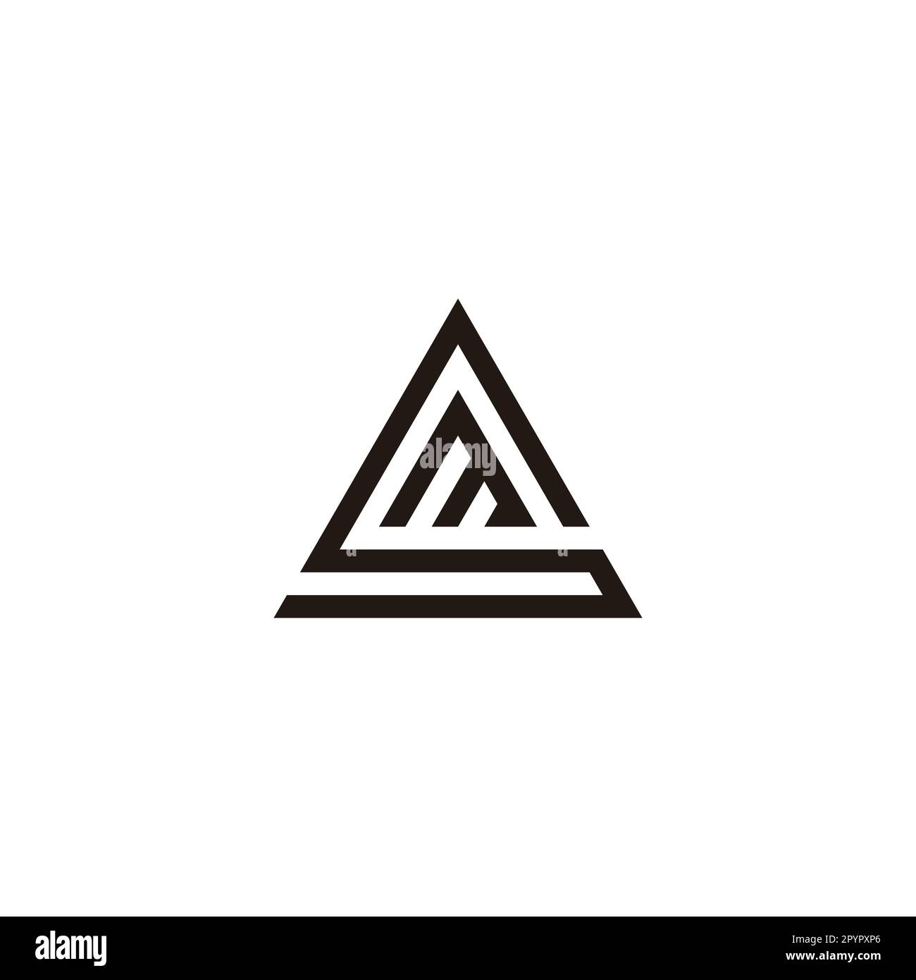 Letter m in s, triangle geometric symbol simple logo vector Stock ...