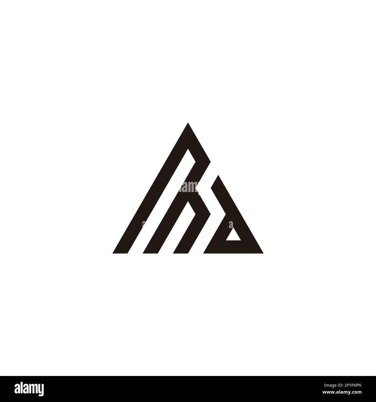 Letter Md triangle, building geometric symbol simple logo vector Stock Vector