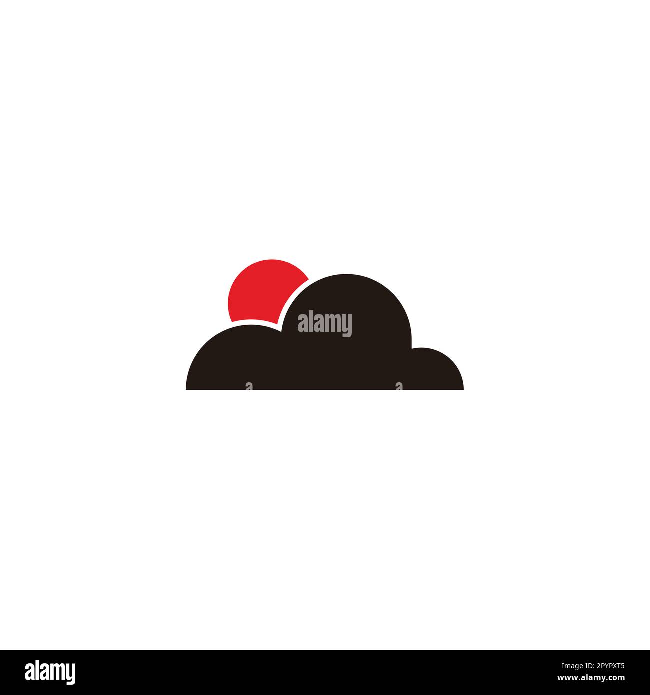 Sun and cloud geometric symbol simple logo vector Stock Vector