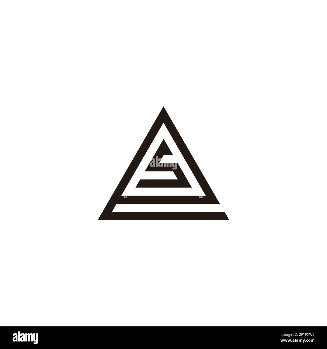 Letter S in e, triangle geometric symbol simple logo vector Stock ...