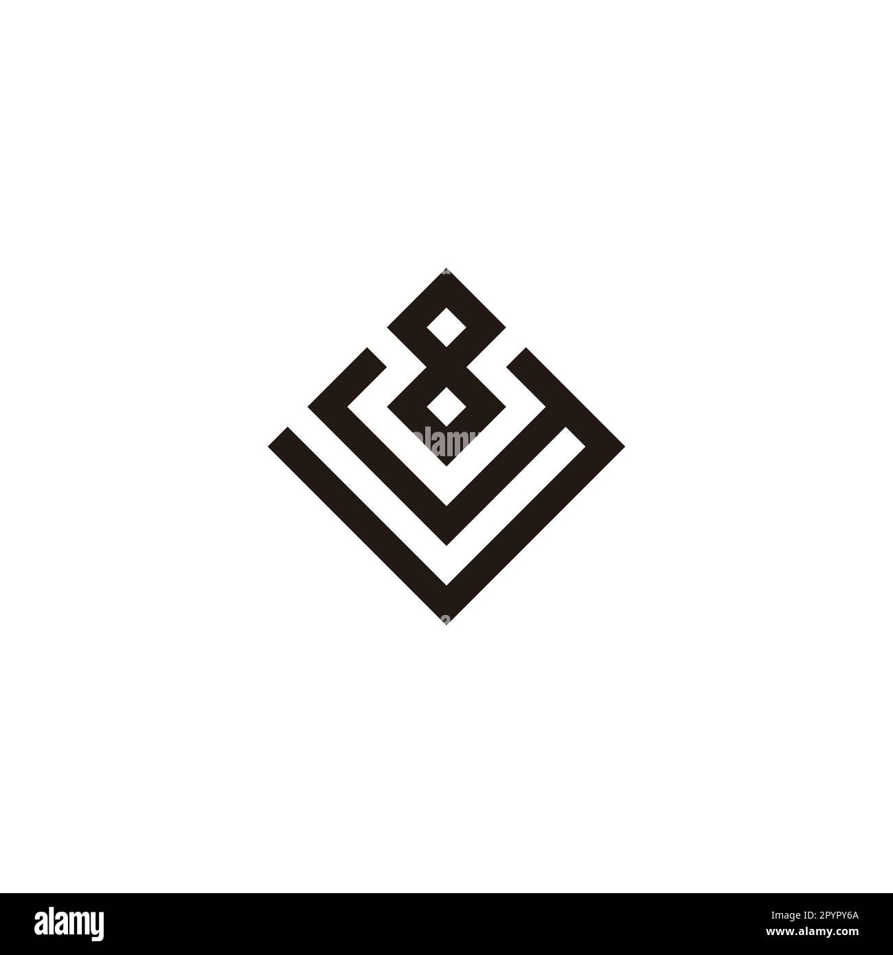 Letter y number 8 square elegant geometric symbol simple logo vector Stock Vector