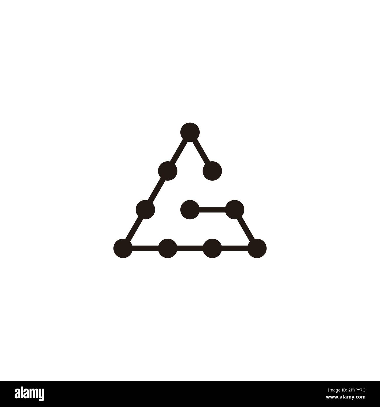 Letter G molecules, triangle geometric symbol simple logo vector Stock Vector