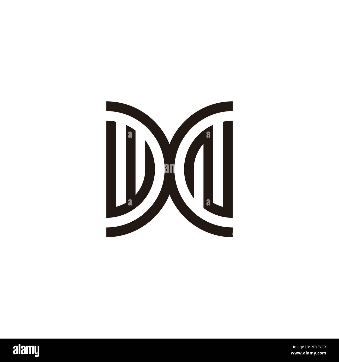 Letter wXN curve geometric symbol simple logo vector Stock Vector Image