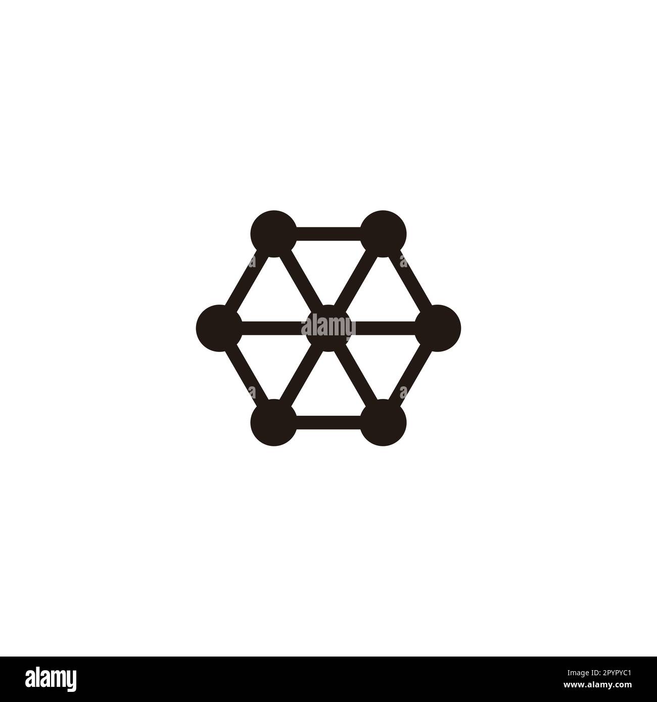 Hexagon, molecules, elements geometric symbol simple logo vector Stock Vector