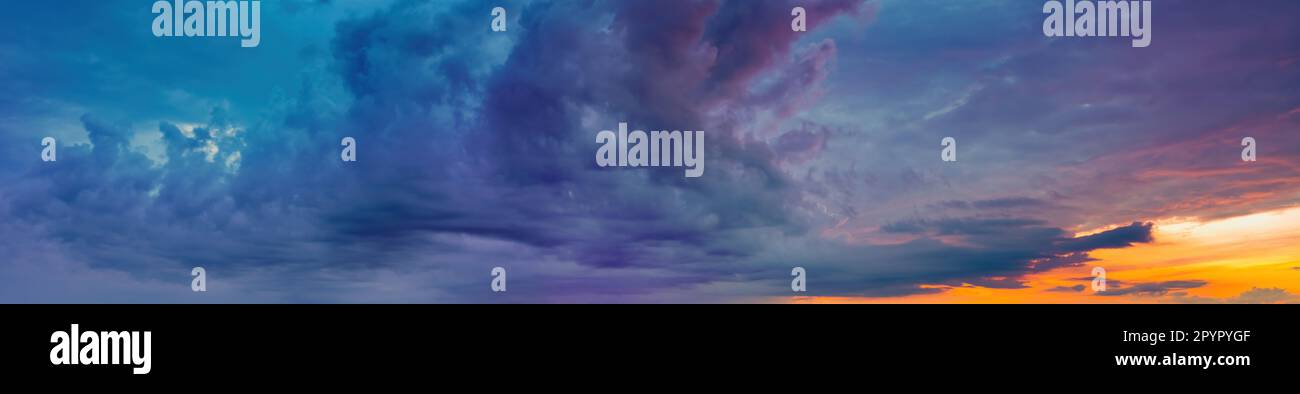 Panorama of dramatic sky background Stock Photo - Alamy