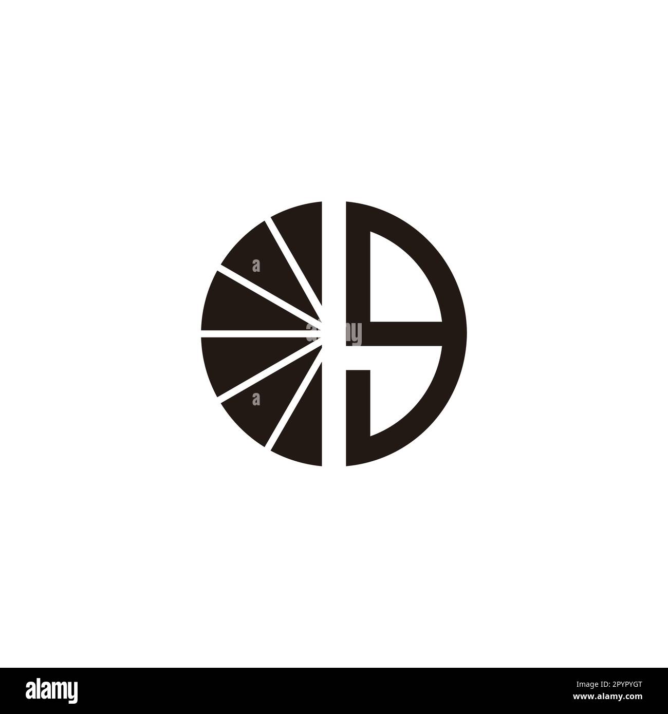 Letter g orange, circle geometric symbol simple logo vector Stock Vector