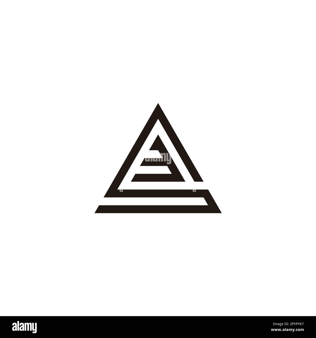Letter S number 3, triangle geometric symbol simple logo vector Stock