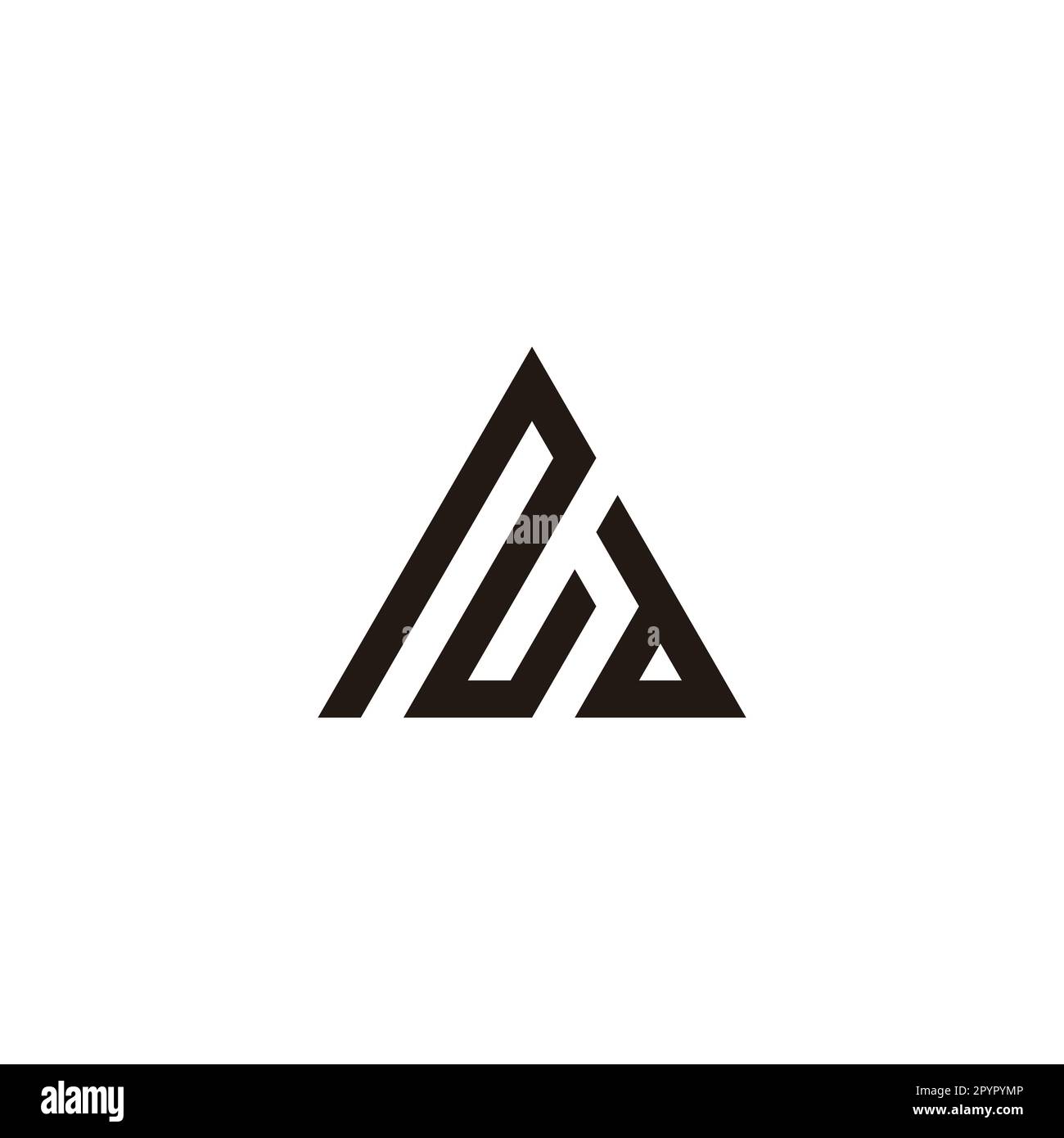 Letter Nd triangle, mountain geometric symbol simple logo vector Stock Vector