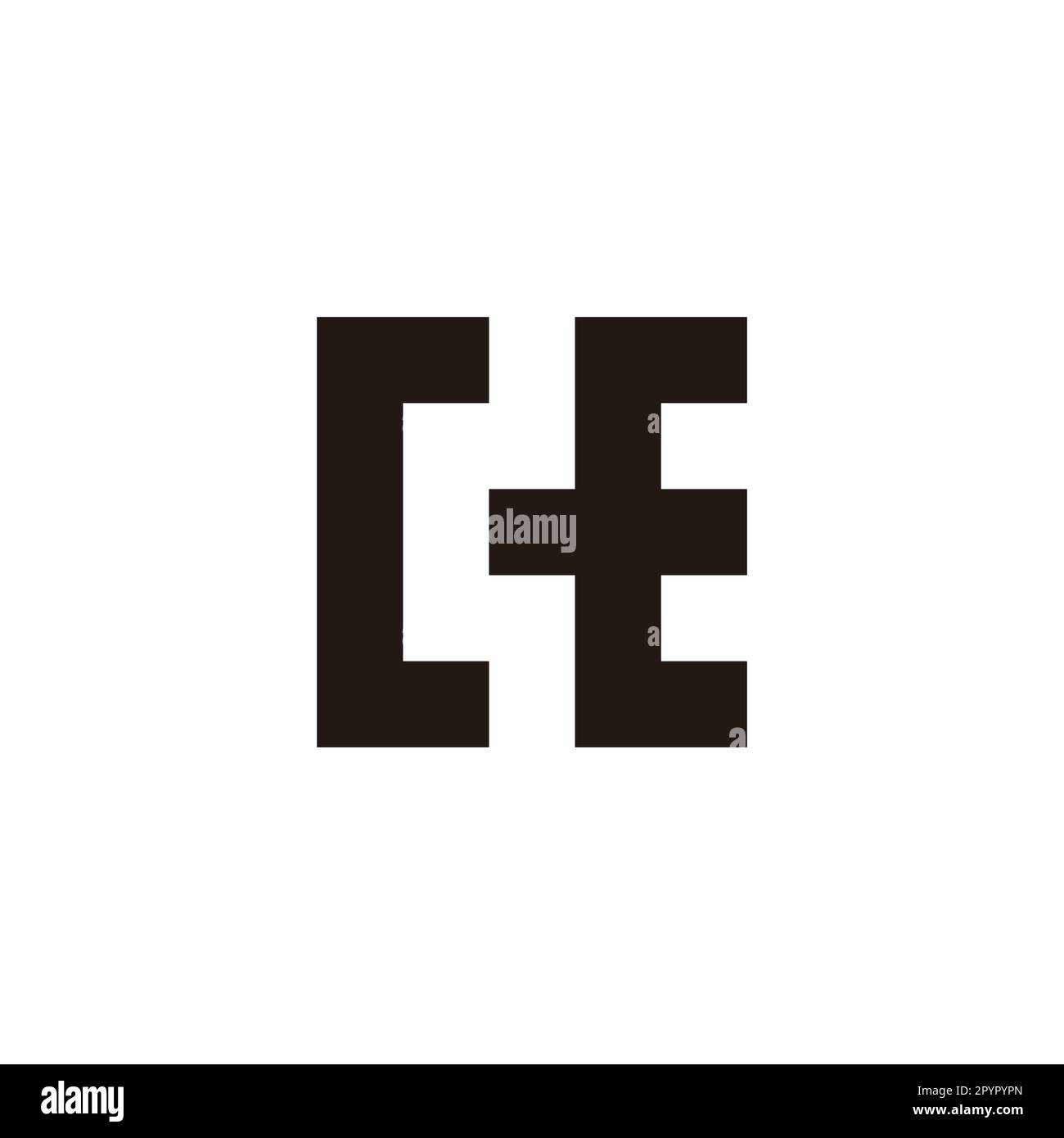 Letter C E square, outline geometric symbol simple logo vector Stock