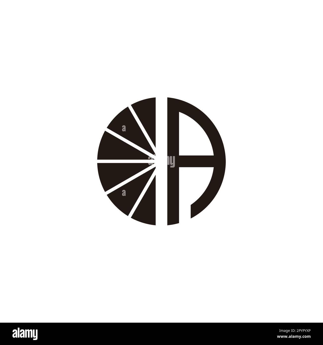 Letter A orange, fruit geometric symbol simple logo vector Stock Vector