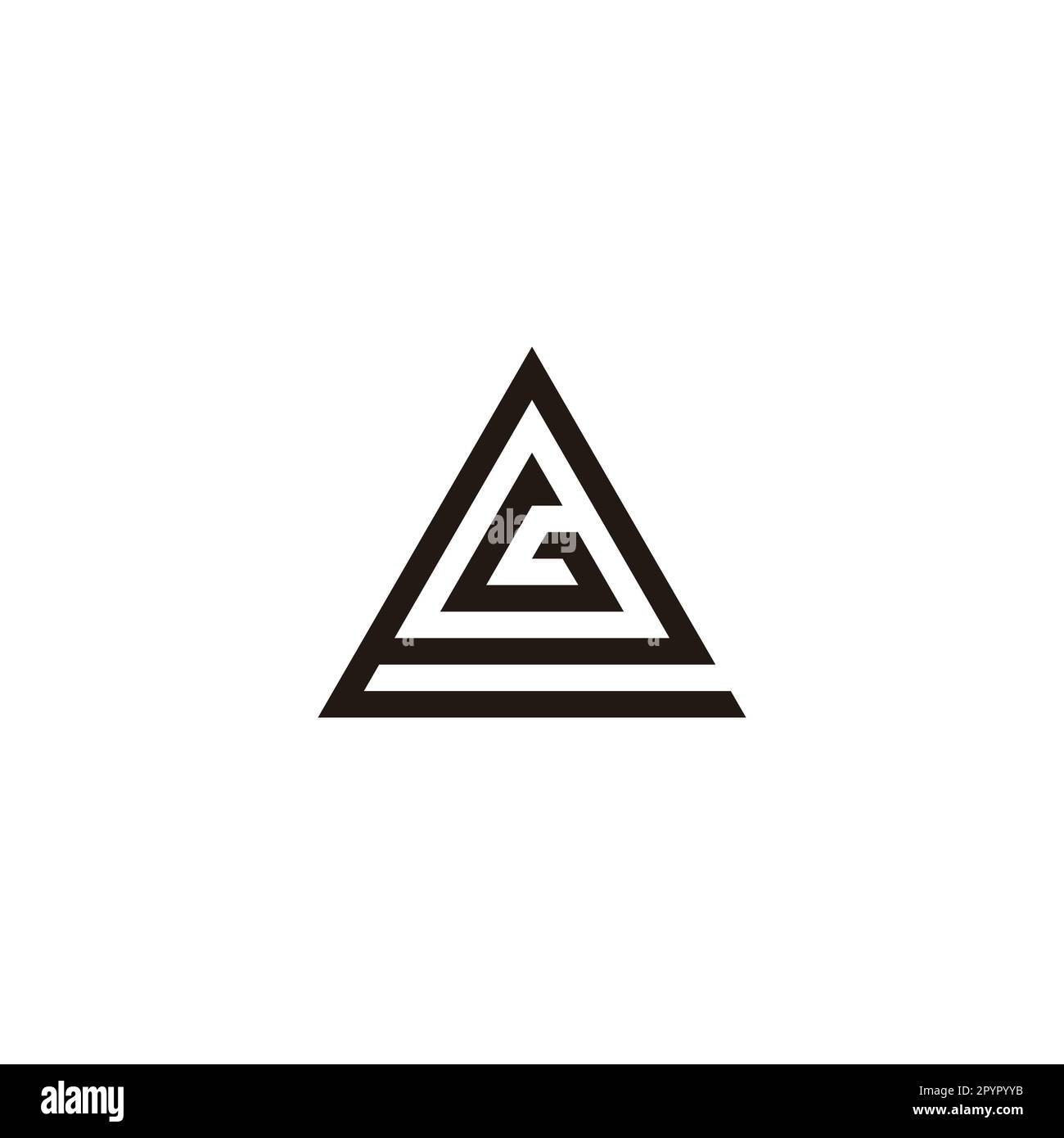 Letter G in e triangle geometric symbol simple logo vector Stock Vector