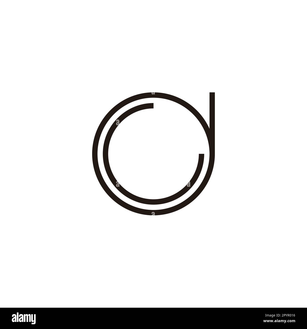 Letter G in d, line, circle geometric symbol simple logo vector Stock ...