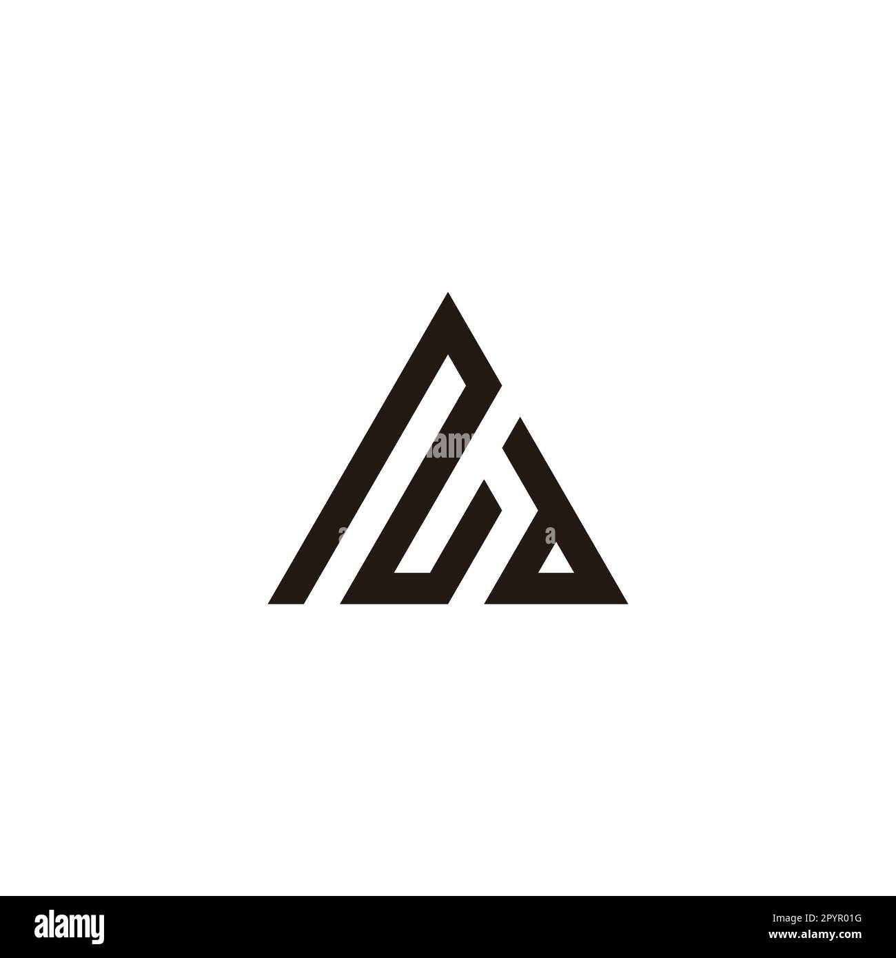 Letter Nd triangle, building geometric symbol simple logo vector Stock ...