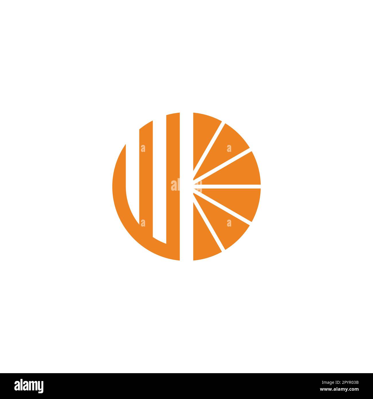 Letter W orange, circle geometric symbol simple logo vector Stock ...