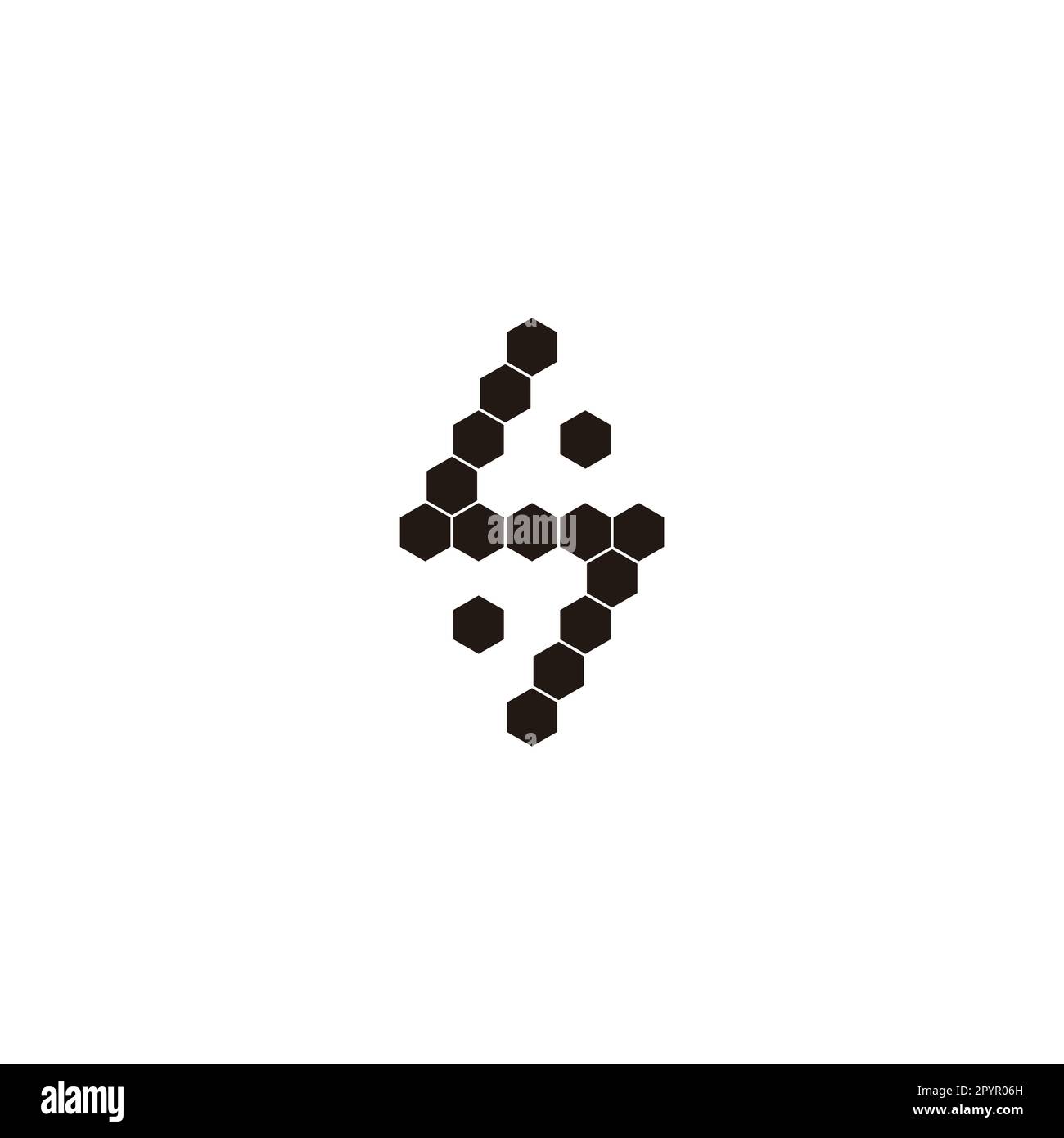 Letter S lightning, hexagons gem geometric symbol simple logo vector Stock Vector