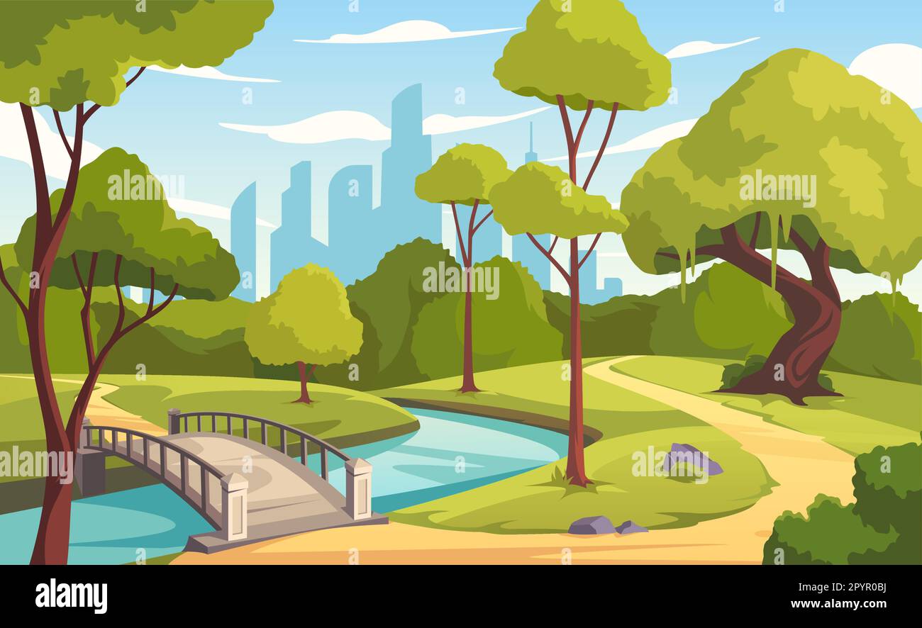 City public park stone Stock Vector Images - Alamy