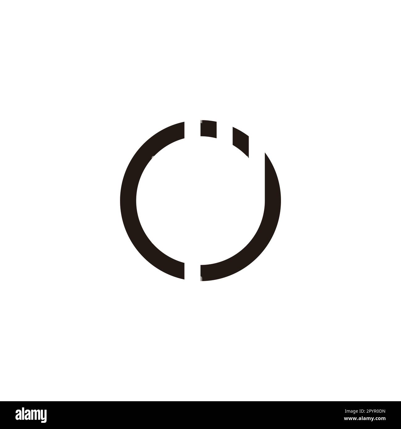Letter Cj circle geometric symbol simple logo vector Stock Vector