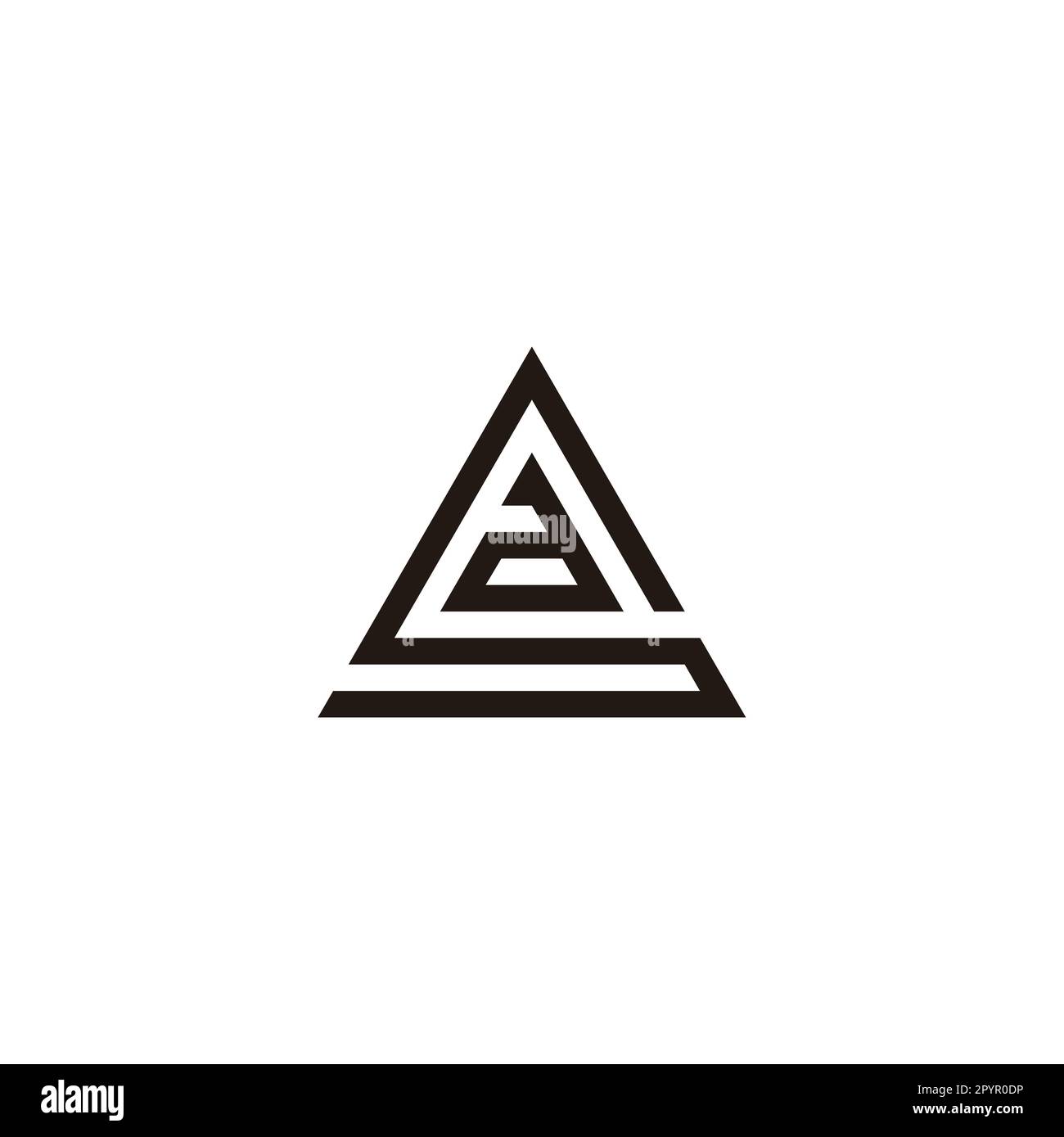 Letter a in S, triangle geometric symbol simple logo vector Stock Vector