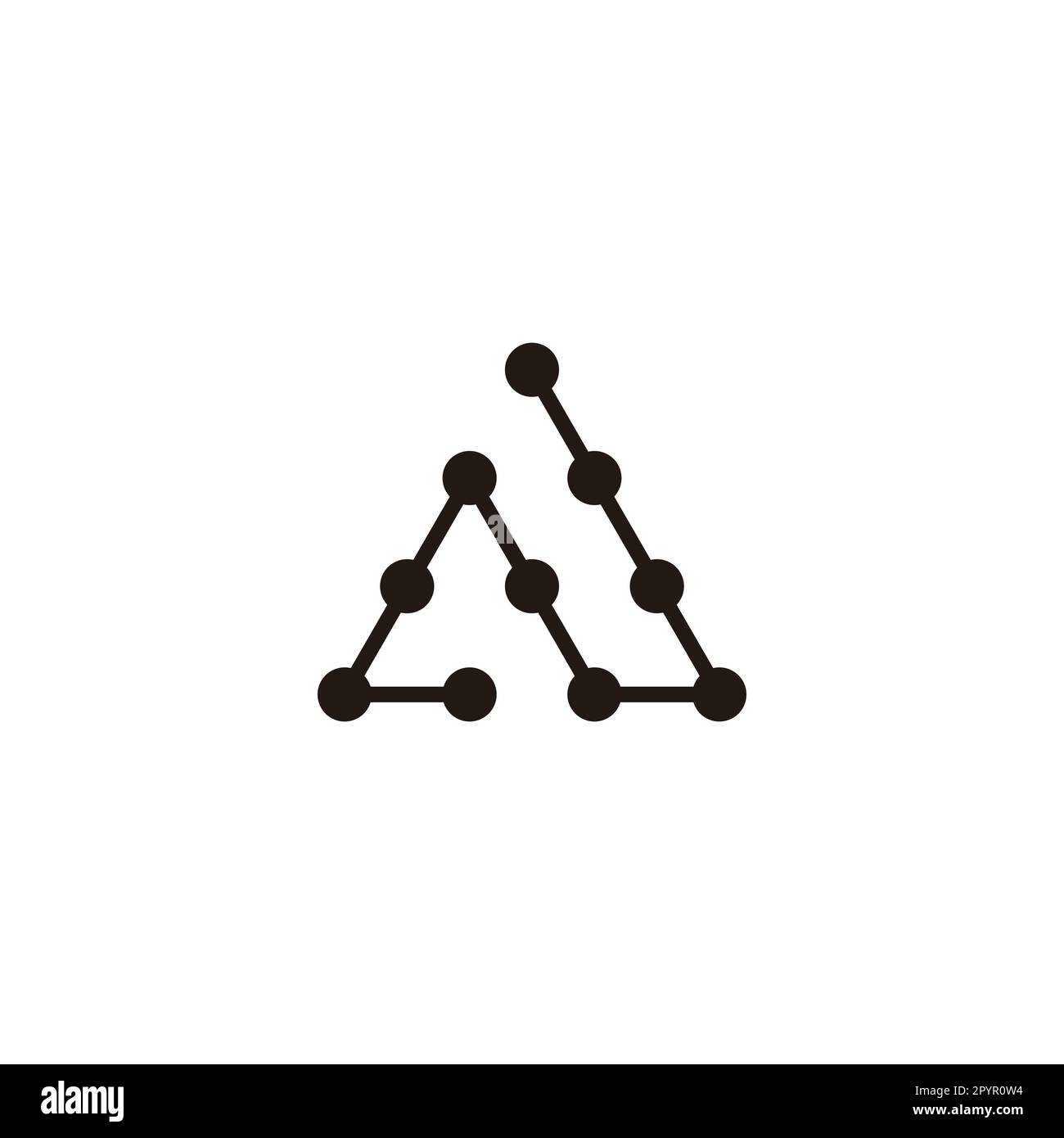 Letter N molecules, triangle geometric symbol simple logo vector Stock Vector