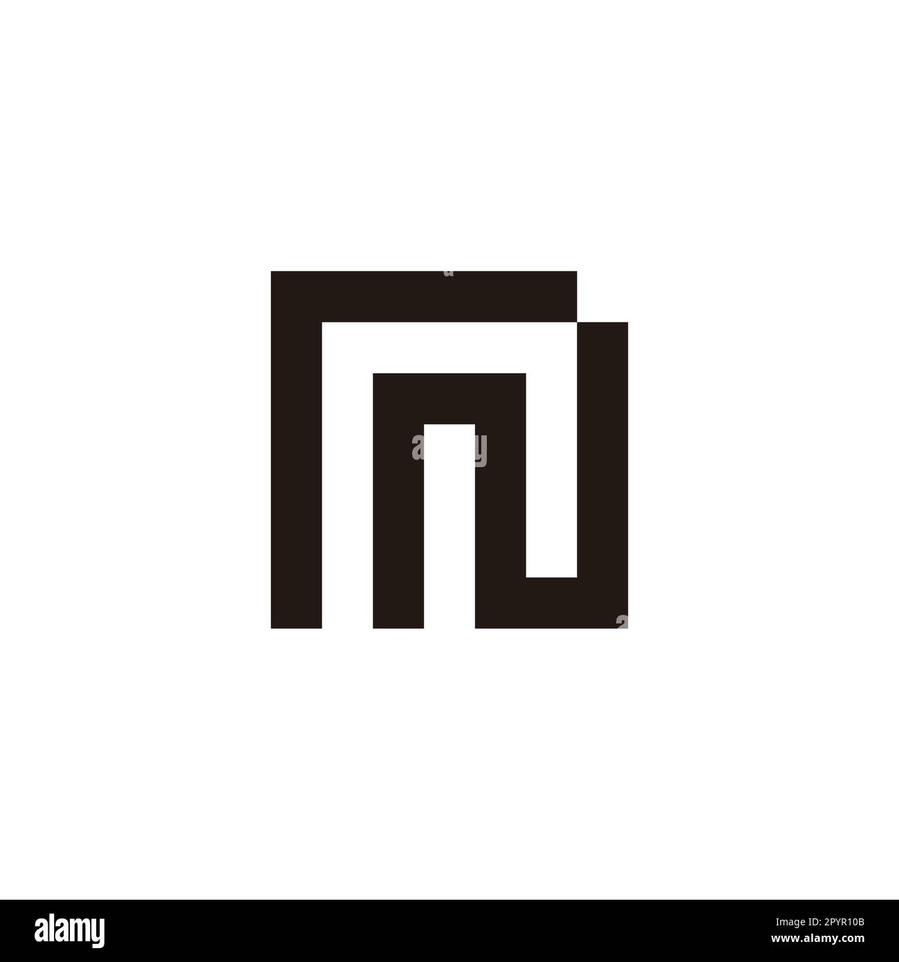Letter r and N square geometric symbol simple logo vector Stock Vector