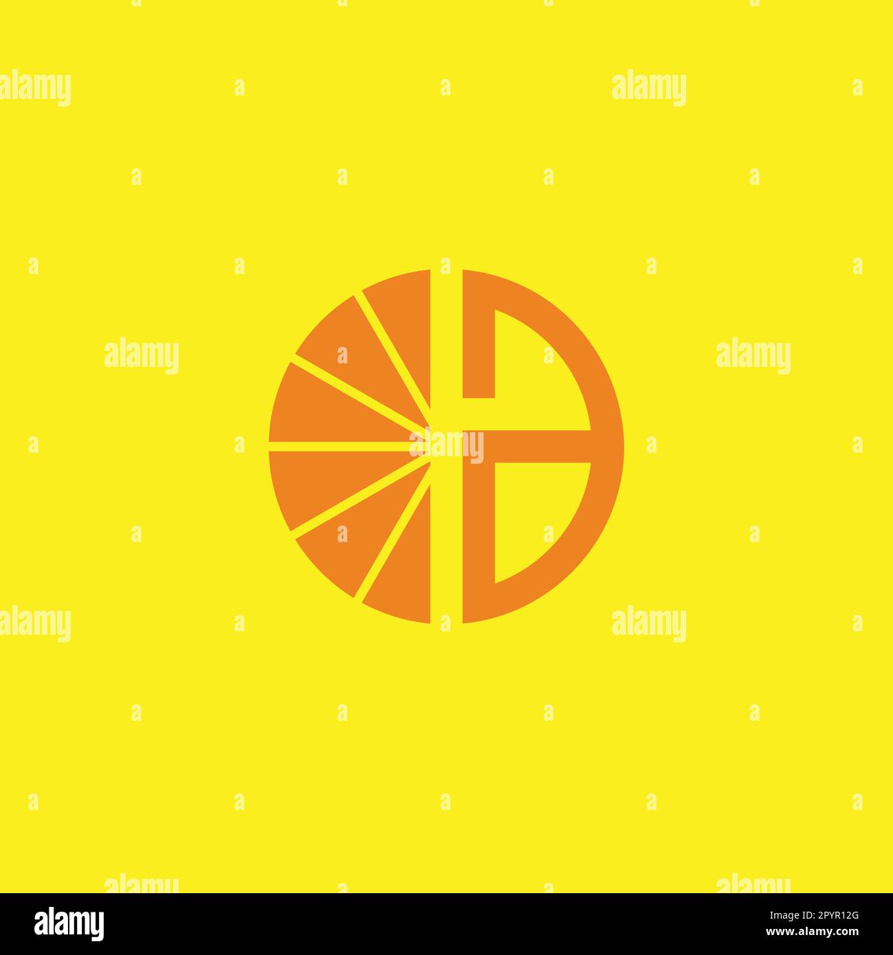 Letter a orange, circle geometric symbol simple logo vector Stock Vector