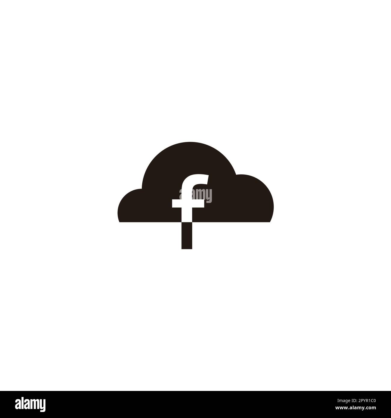 Letter f cloud geometric symbol simple logo vector Stock Vector