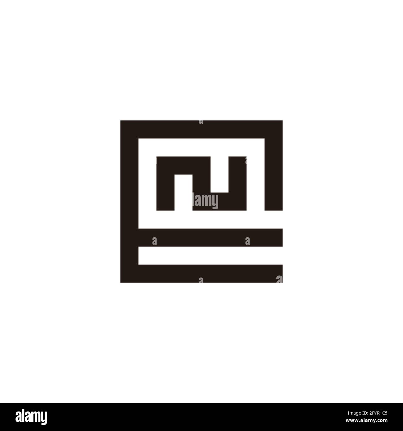 Letter N in E square geometric symbol simple logo vector Stock Vector