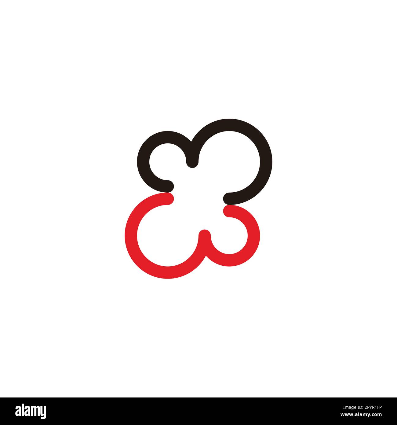 Letter MW outline, curve geometric symbol simple logo vector Stock ...
