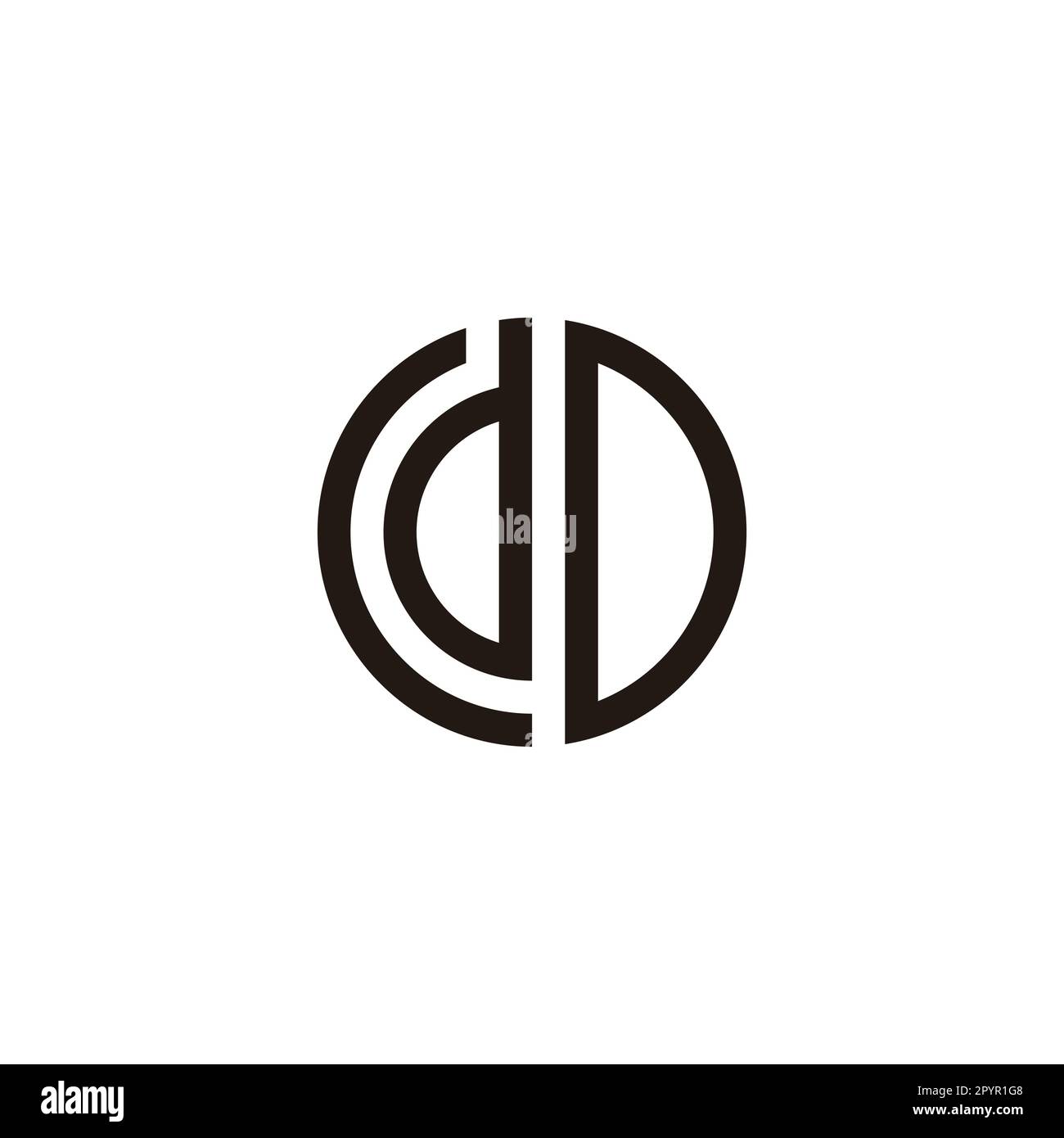Letter dD circle geometric symbol simple logo vector Stock Vector Image