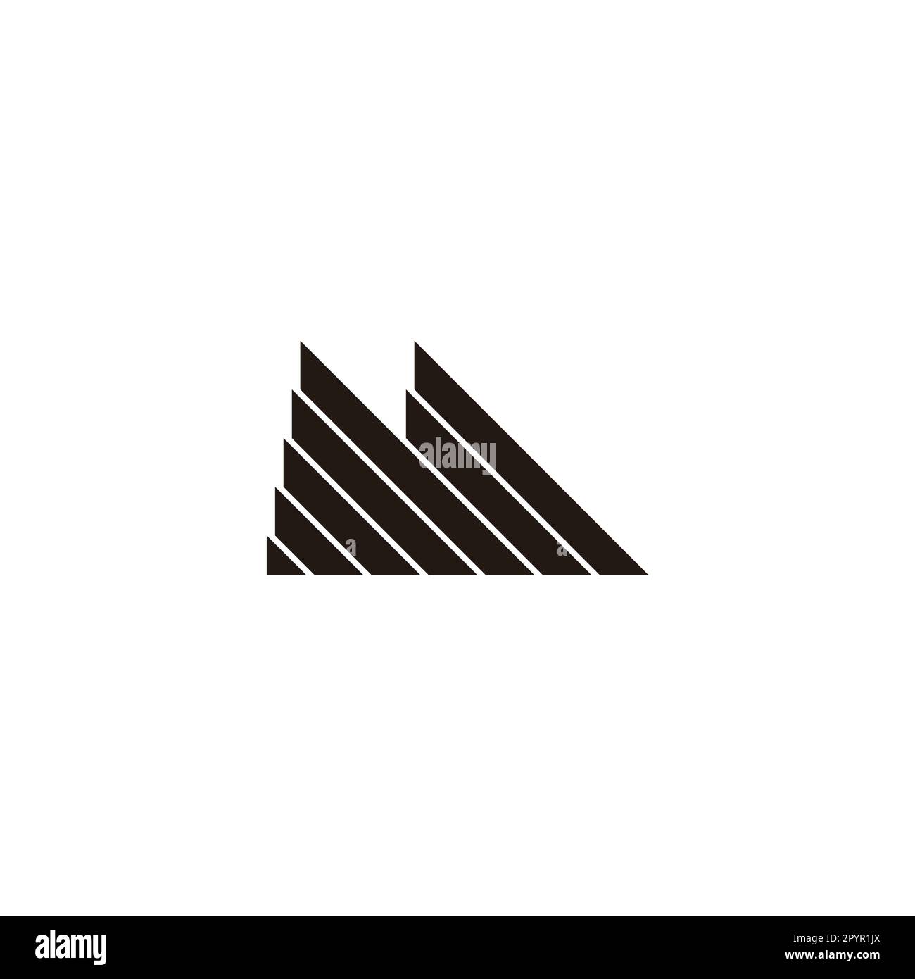 Letter m mountains, nature geometric symbol simple logo vector Stock ...