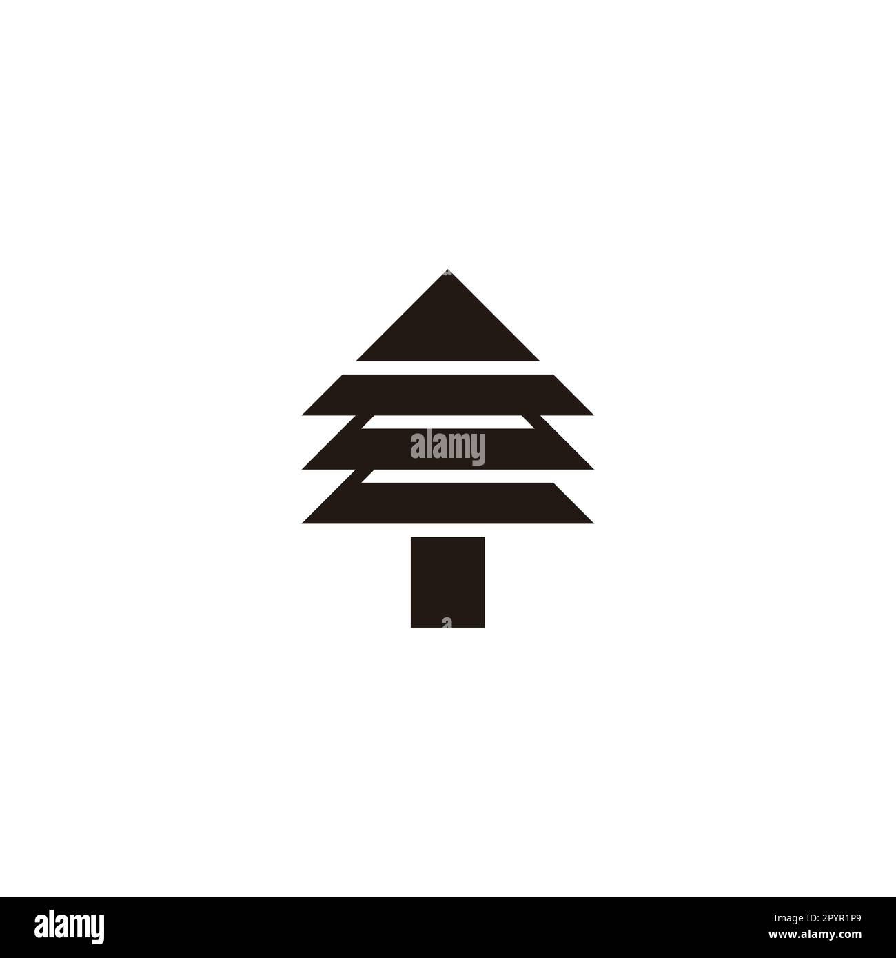 Letter e, pines geometric symbol simple logo vector Stock Vector