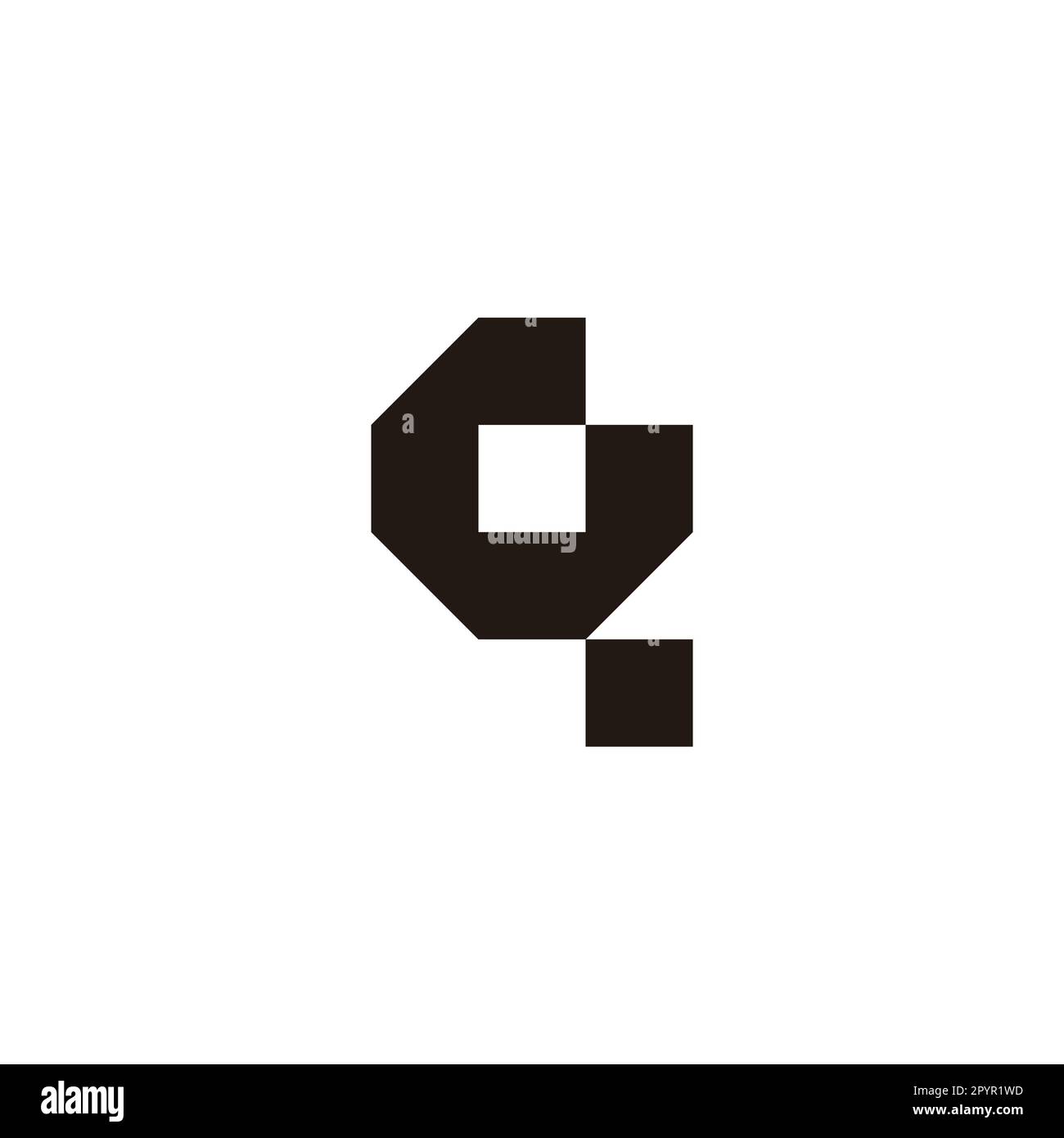 Letter Gq qG G q square geometric symbol simple logo vector Stock Vector
