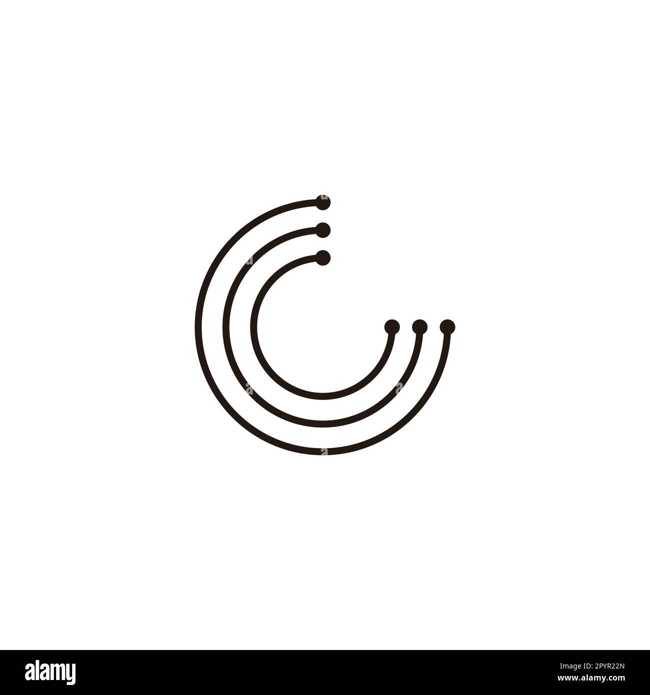 Letter G lines, technology, circle geometric symbol simple logo vector ...