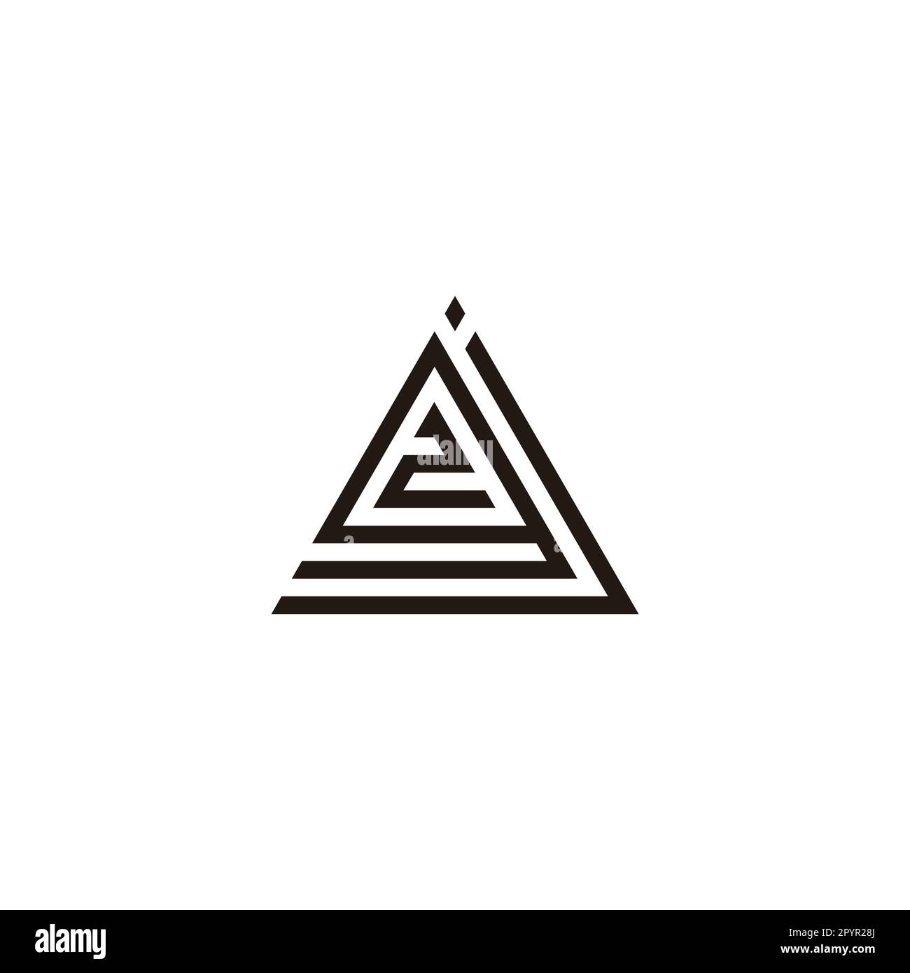 Letter j, g and number 2, triangle geometric symbol simple logo vector ...