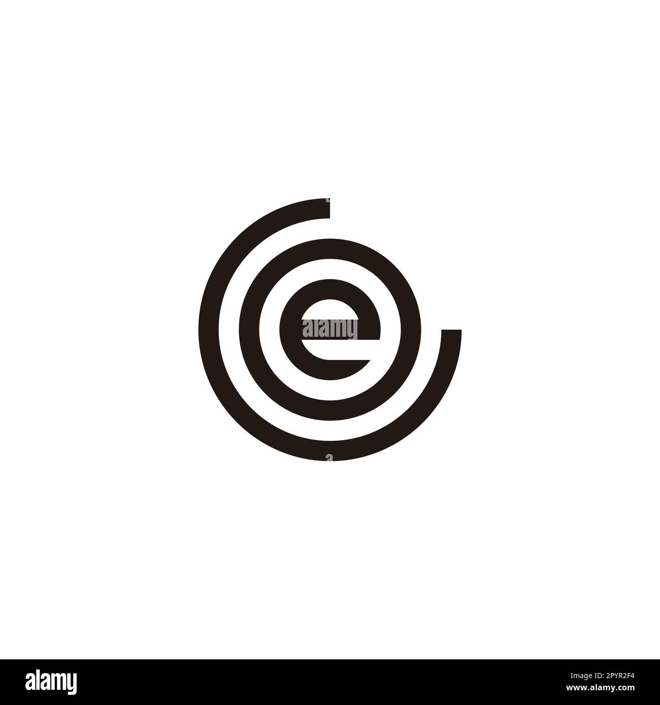 Letter G, O and e circle geometric symbol simple logo vector Stock
