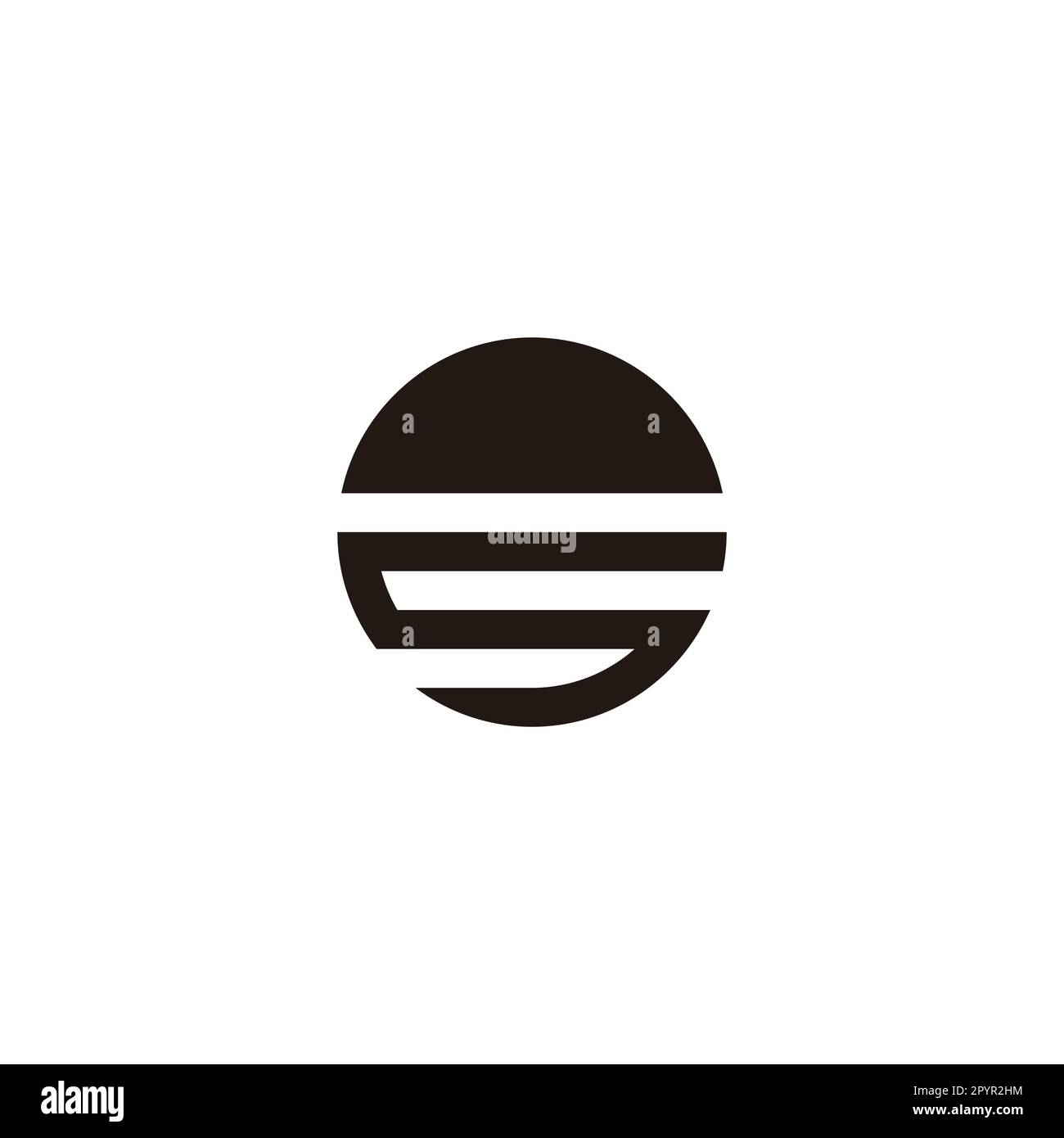 Letter S sunset, circle geometric symbol simple logo vector Stock Vector