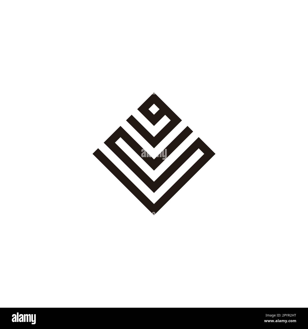 Letter g and S square geometric symbol simple logo vector Stock Vector