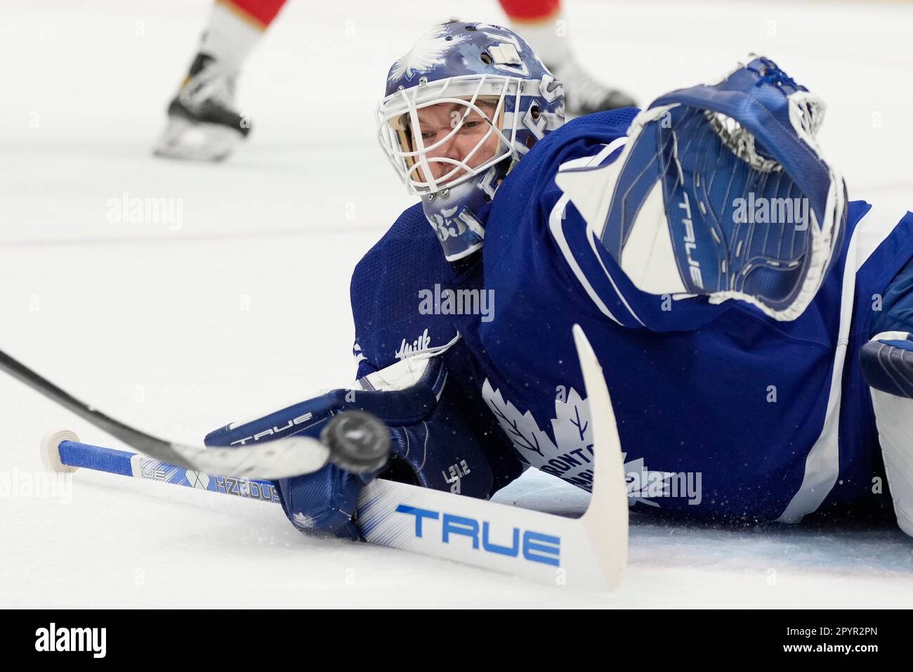 Toronto Maple Leafs goaltender Ilya Samsonov (35) makes a glove save on ...
