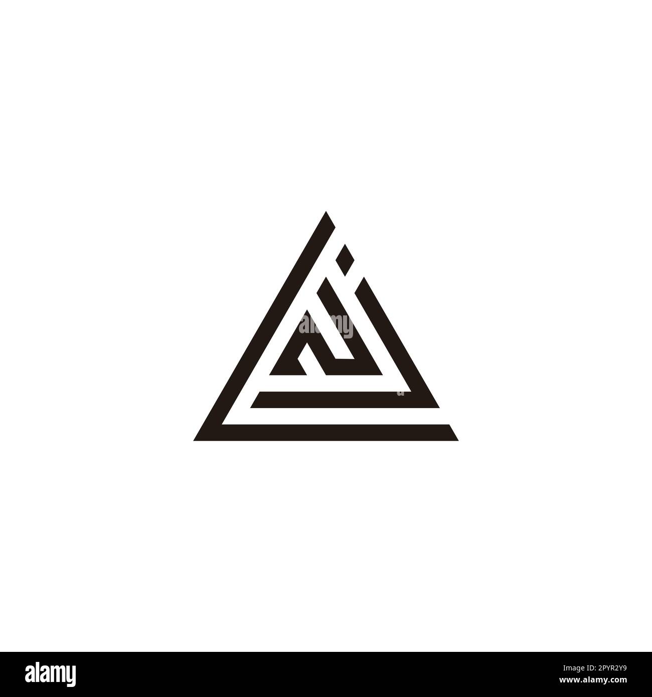 Letter L, j and N triangle geometric symbol simple logo vector Stock ...