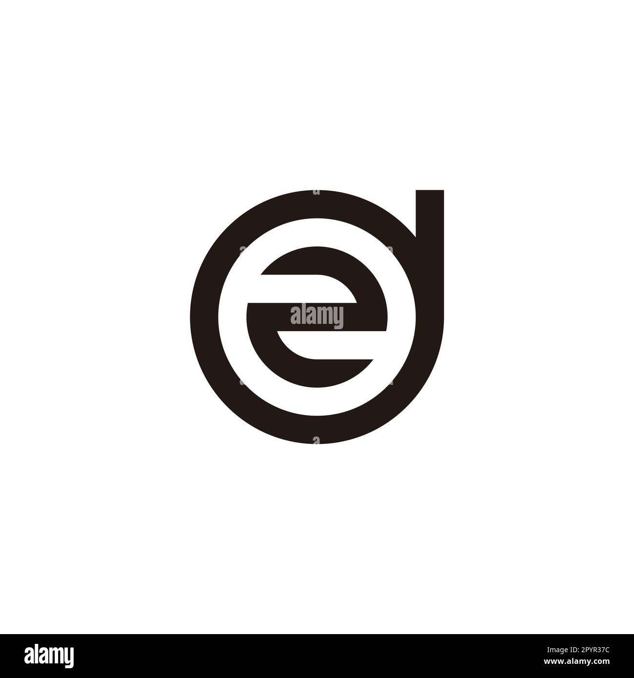 Number 2 in d circle geometric symbol simple logo vector Stock Vector