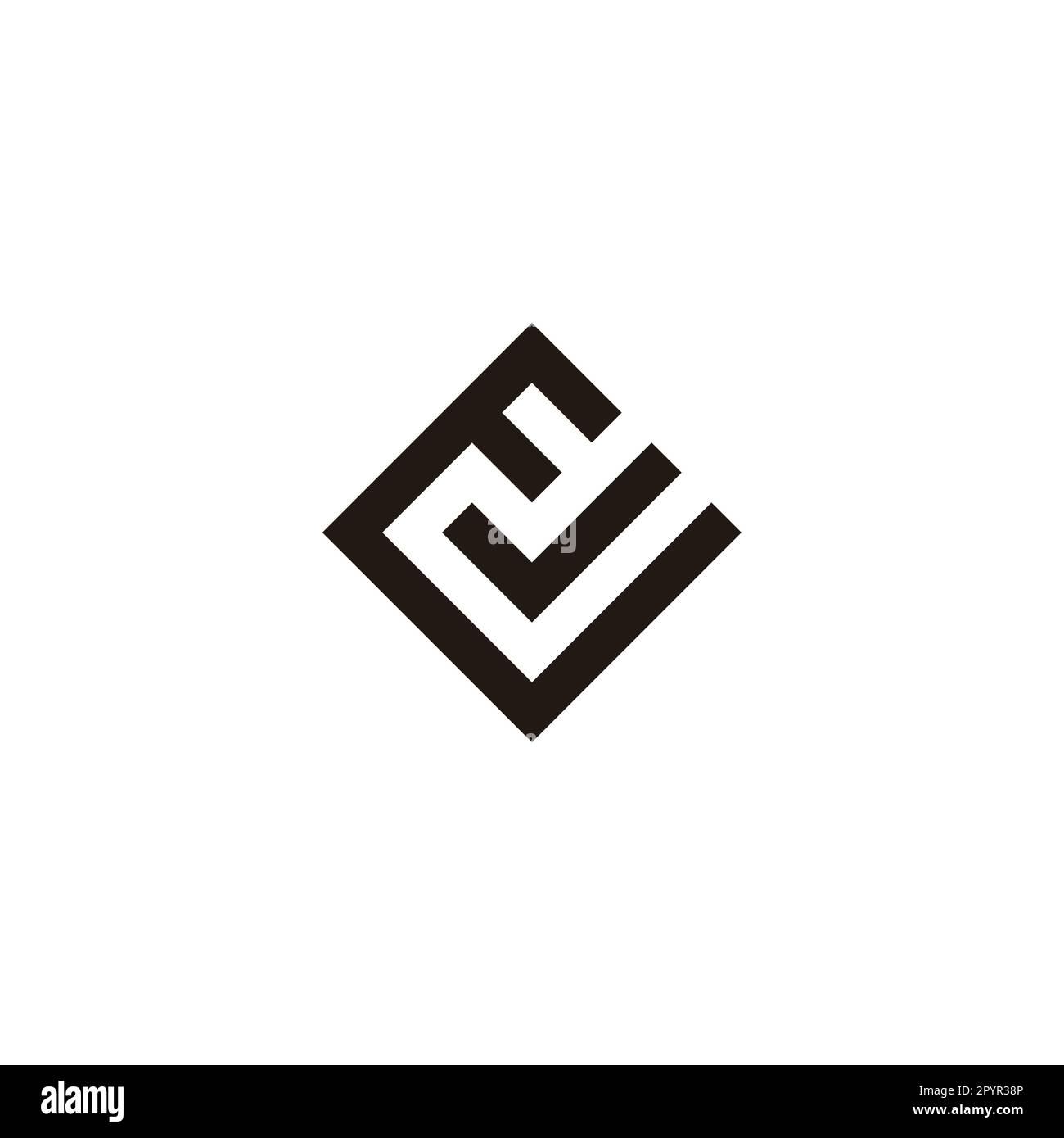 Letter E and J square geometric symbol simple logo vector Stock Vector