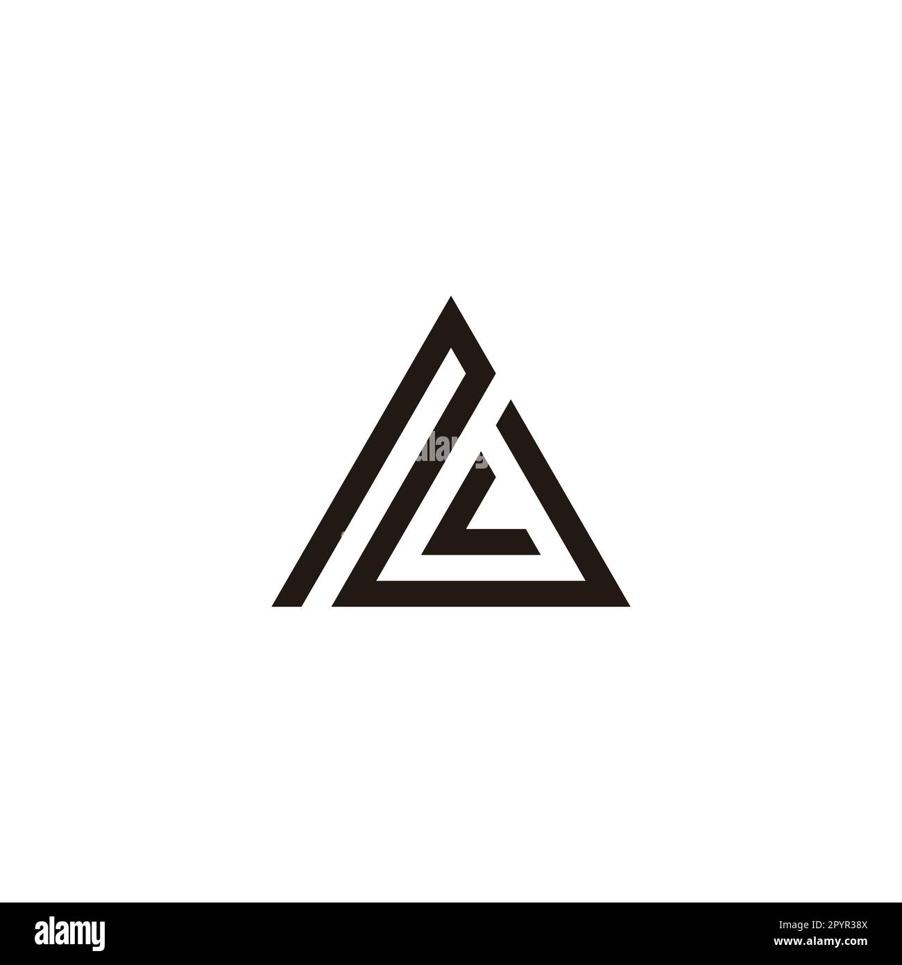 Letter NL LN N L triangle geometric symbol simple logo vector Stock ...