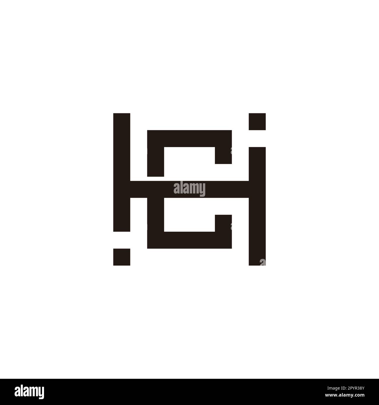 Letter H and C square geometric symbol simple logo vector Stock Vector